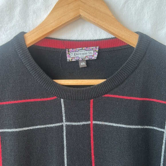 7 Downie Street Made in Italy Merino Wool Blend Crew Neck Striped Sweater XXL - Picture 16 of 16